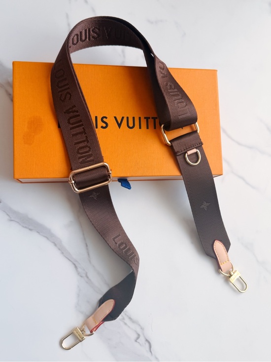 Handbags - LV Designer Logo guitar Strap with Gold Hardware